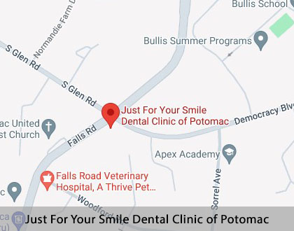 Map image for Dental Services in Potomac, MD